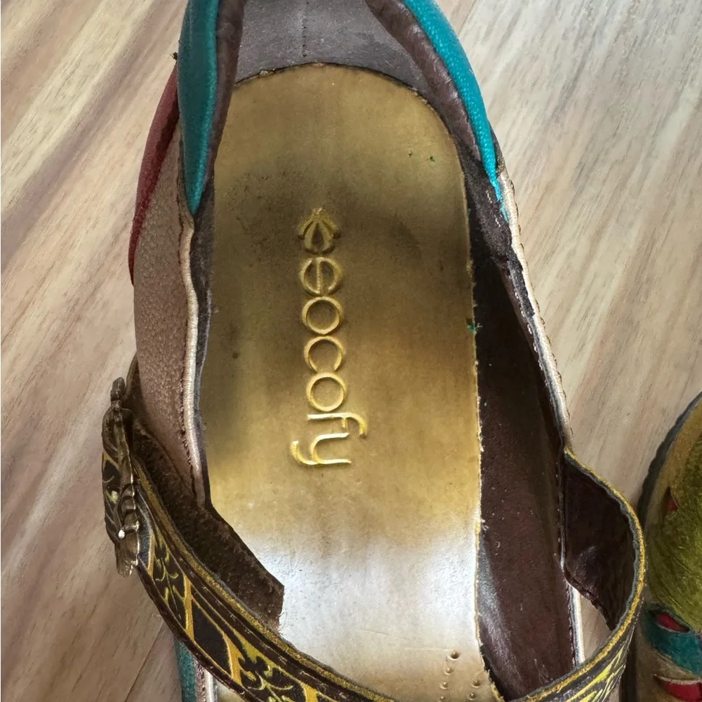 EU 38 society Chunky Heels with Strap and Multicolored Details - Picture 5 of 9